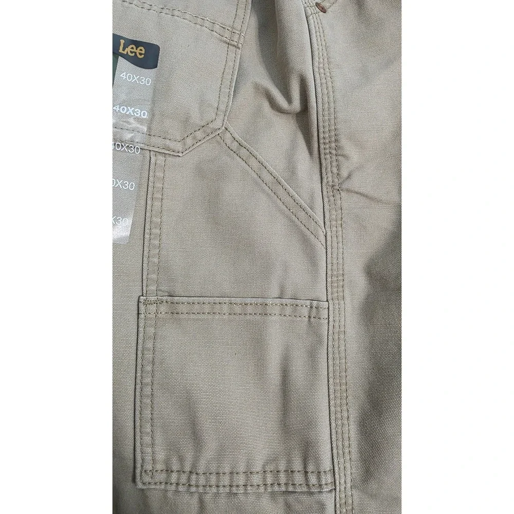 Lee Men's Carpenter Pants Loose Fit Straight Leg Khaki Tan 40x30 NWT